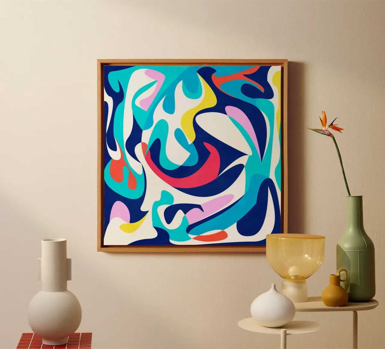 Abstract Shapes Blue Leinwand von lovely lines