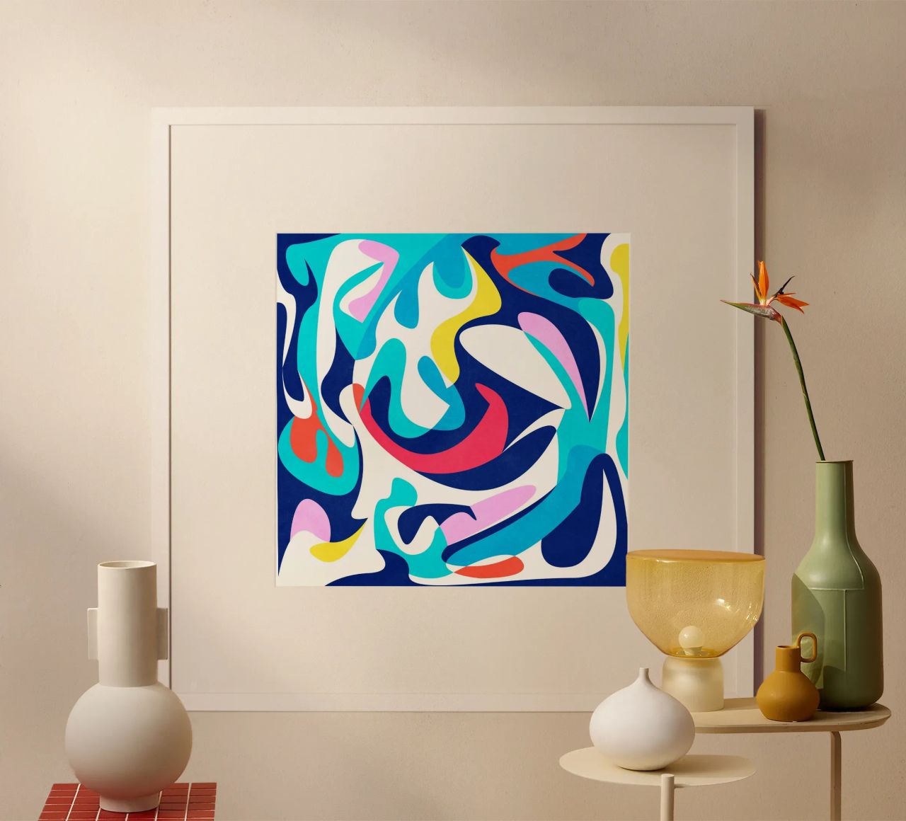 Abstract Shapes Blue poster by lovely lines