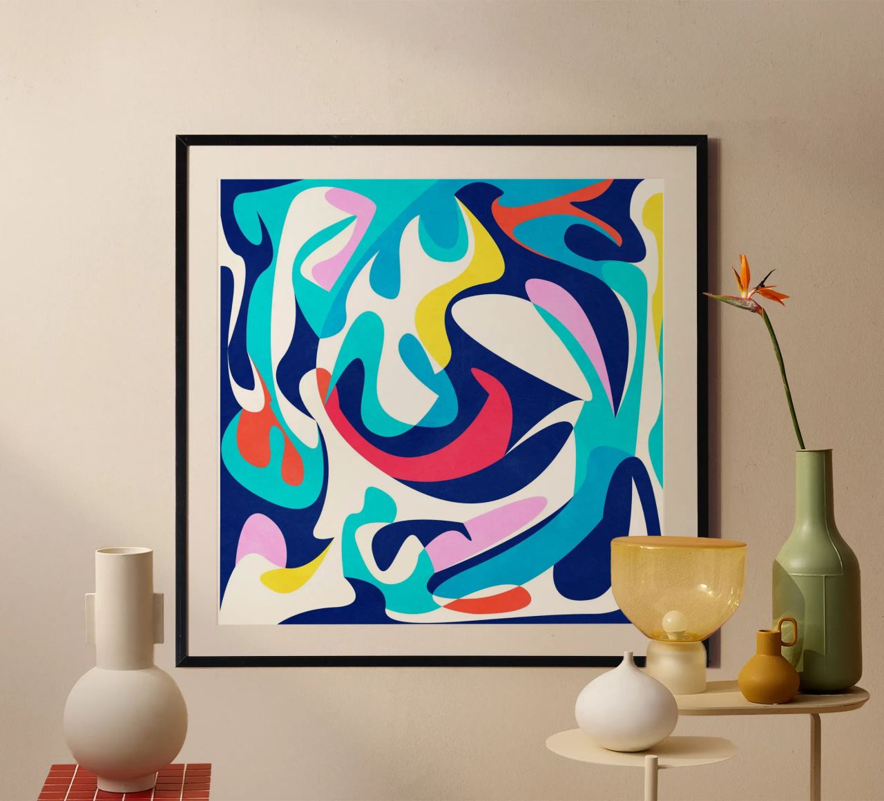 Abstract Shapes Blue poster by lovely lines