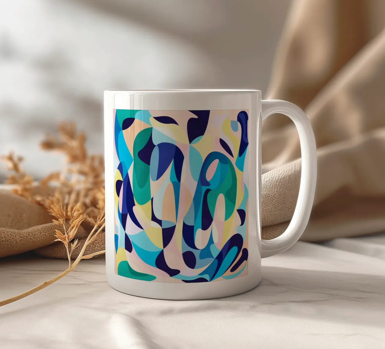 Green Abstract Loveliness tazza in ceramica da lovely lines