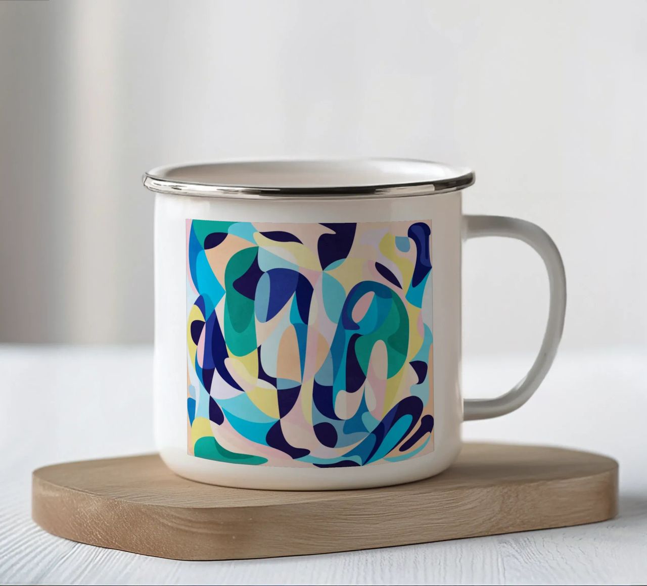 Green Abstract Loveliness tazza in smalto da lovely lines