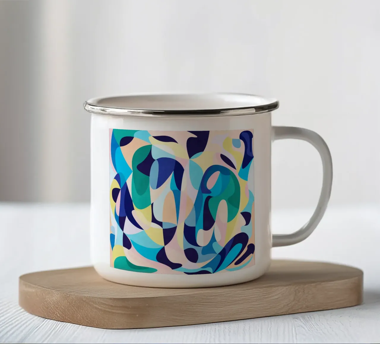 Green Abstract Loveliness tazza in smalto da lovely lines