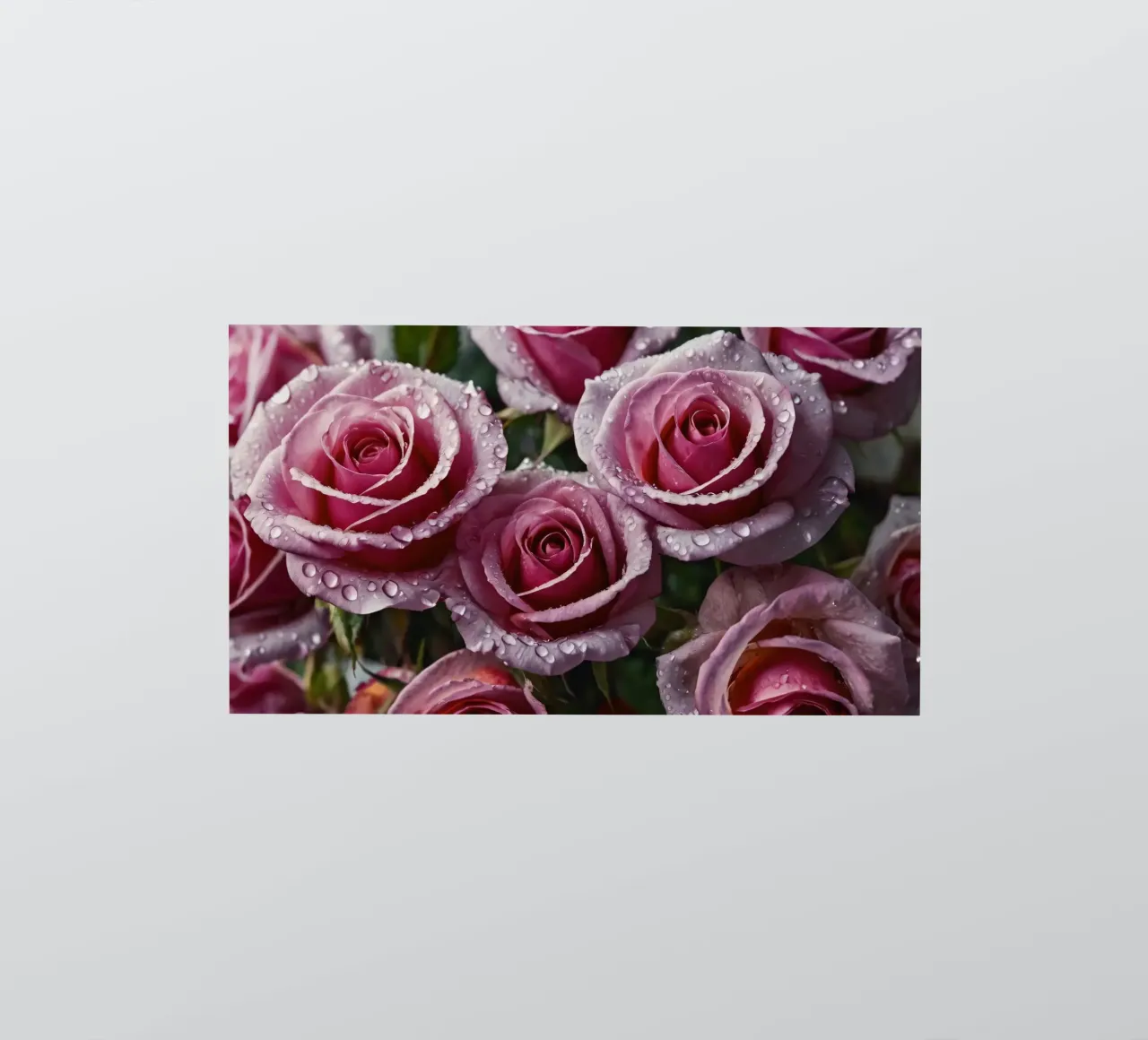Une vue rapprochée de roses roses fraîchement écloses, ornées autocollant de DesignDoodle