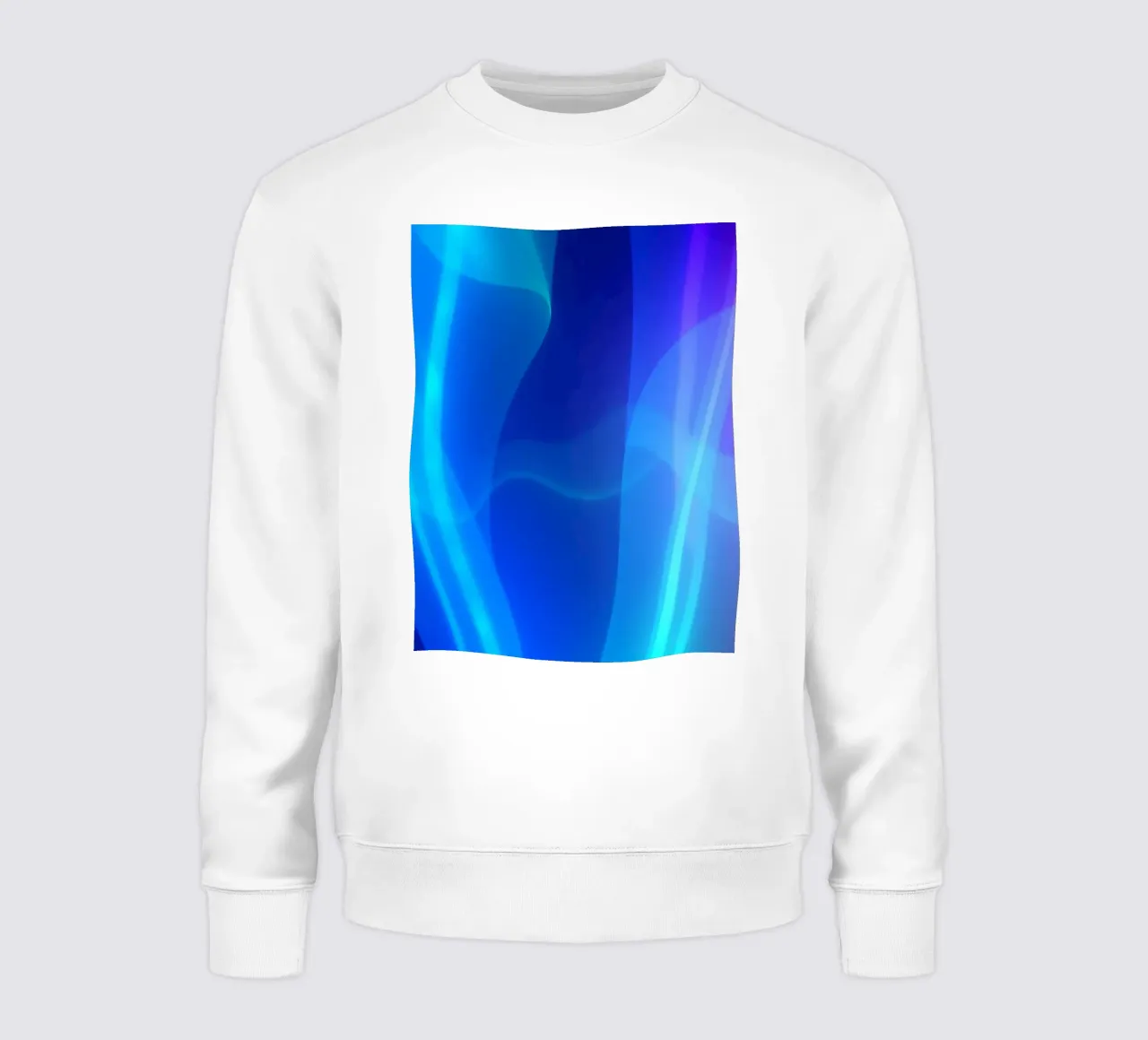 Vibrant abstract design with smooth blue and purple flowing sweatshirt by DesignDoodle