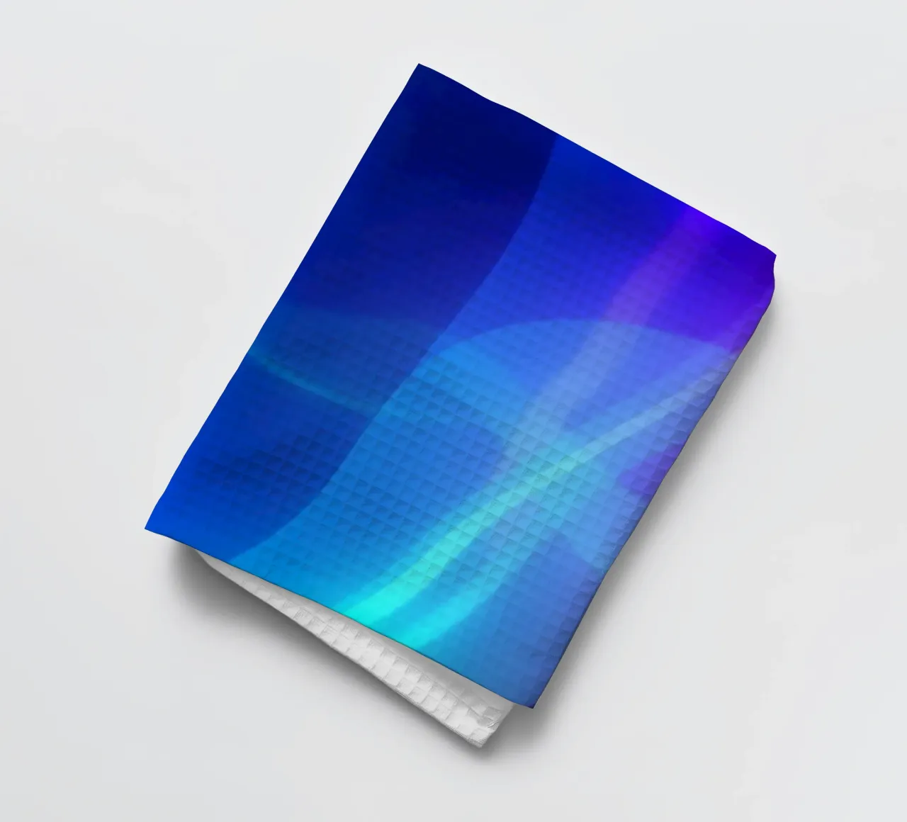 Vibrant abstract design with smooth blue and purple flowing tea towel by DesignDoodle