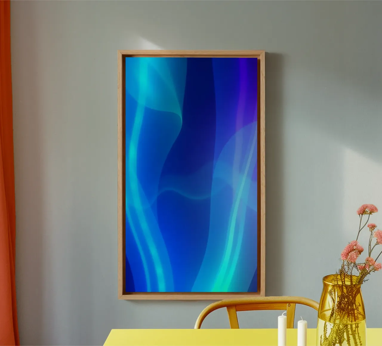 Vibrant abstract design with smooth blue and purple flowing canvas by DesignDoodle
