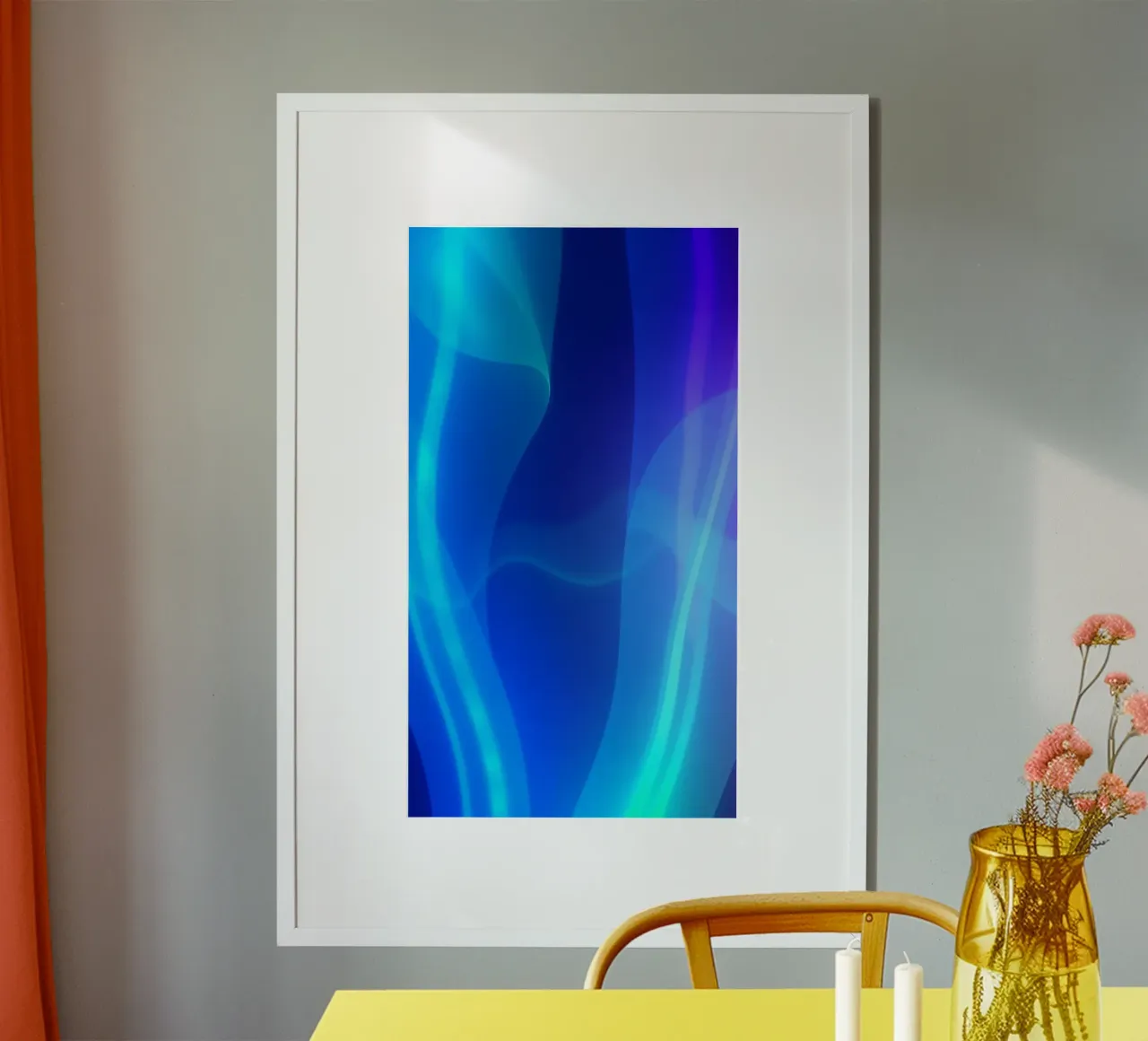 Vibrant abstract design with smooth blue and purple flowing hahnemühle by DesignDoodle