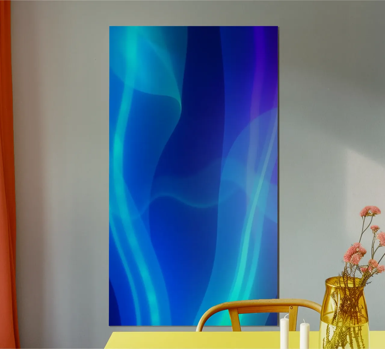 Vibrant abstract design with smooth blue and purple flowing hahnemühle by DesignDoodle