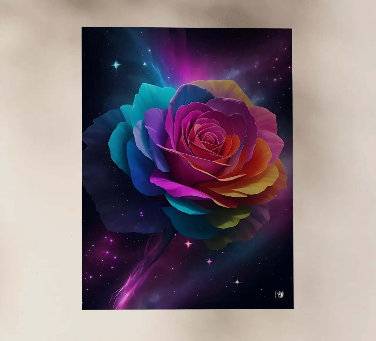 Space Nebula Rose pellicola backlit da LM2KONE