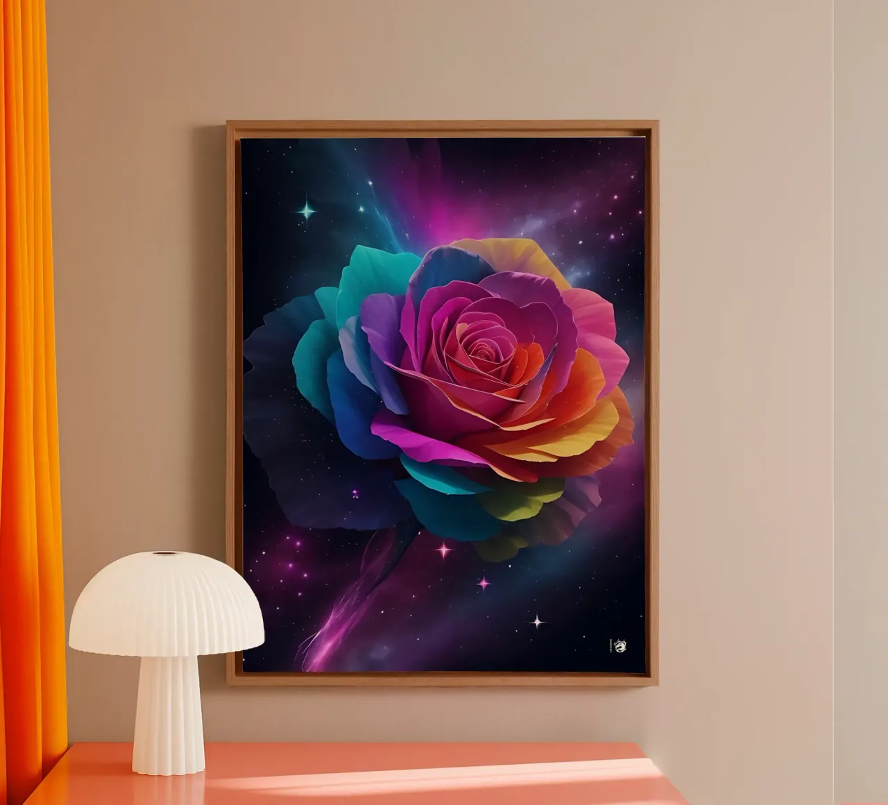 Space Nebula Rose tela con Cornice a cassetta da LM2KONE