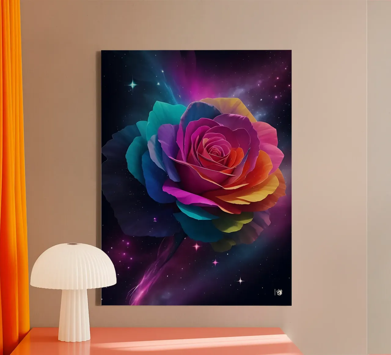 Space Nebula Rose tela con Cornice a cassetta da LM2KONE