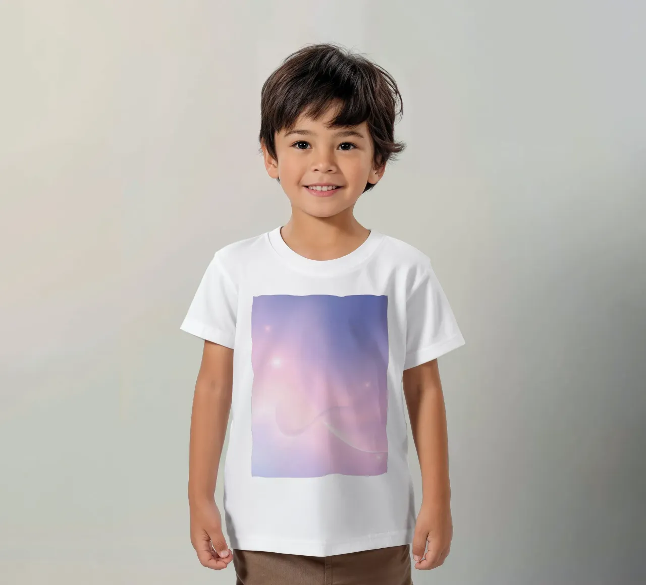 Tranquil abstract background with soft pastel hues kids t-shirt by DesignDoodle
