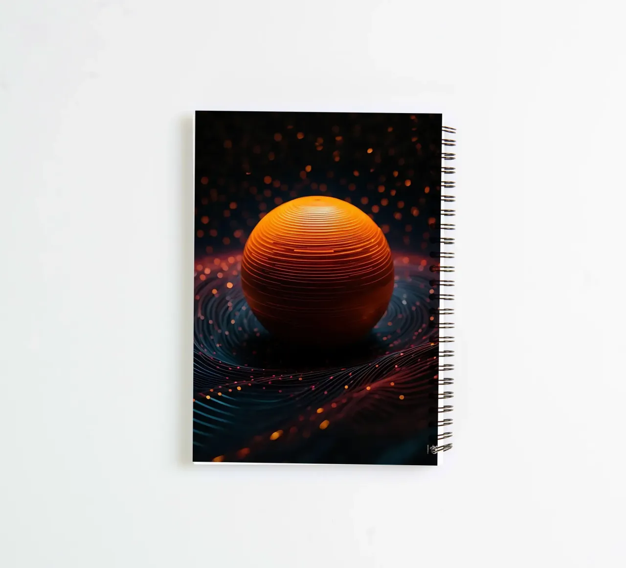 Dark abstract sphere spiral notebook by LM2KONE