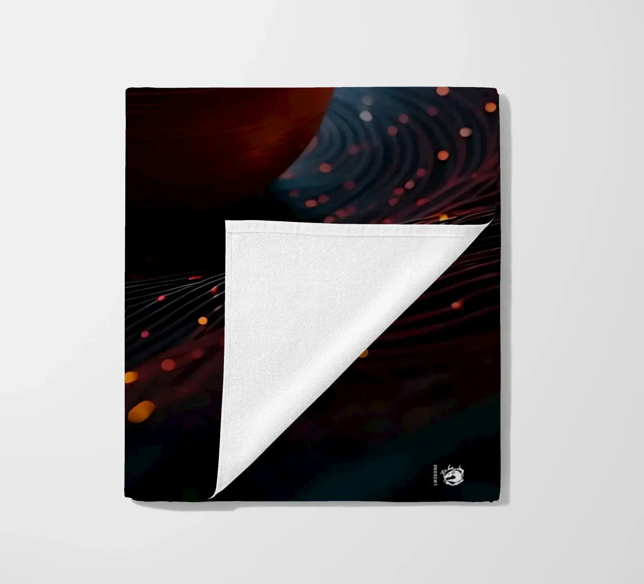 Dark abstract sphere beach towel by LM2KONE
