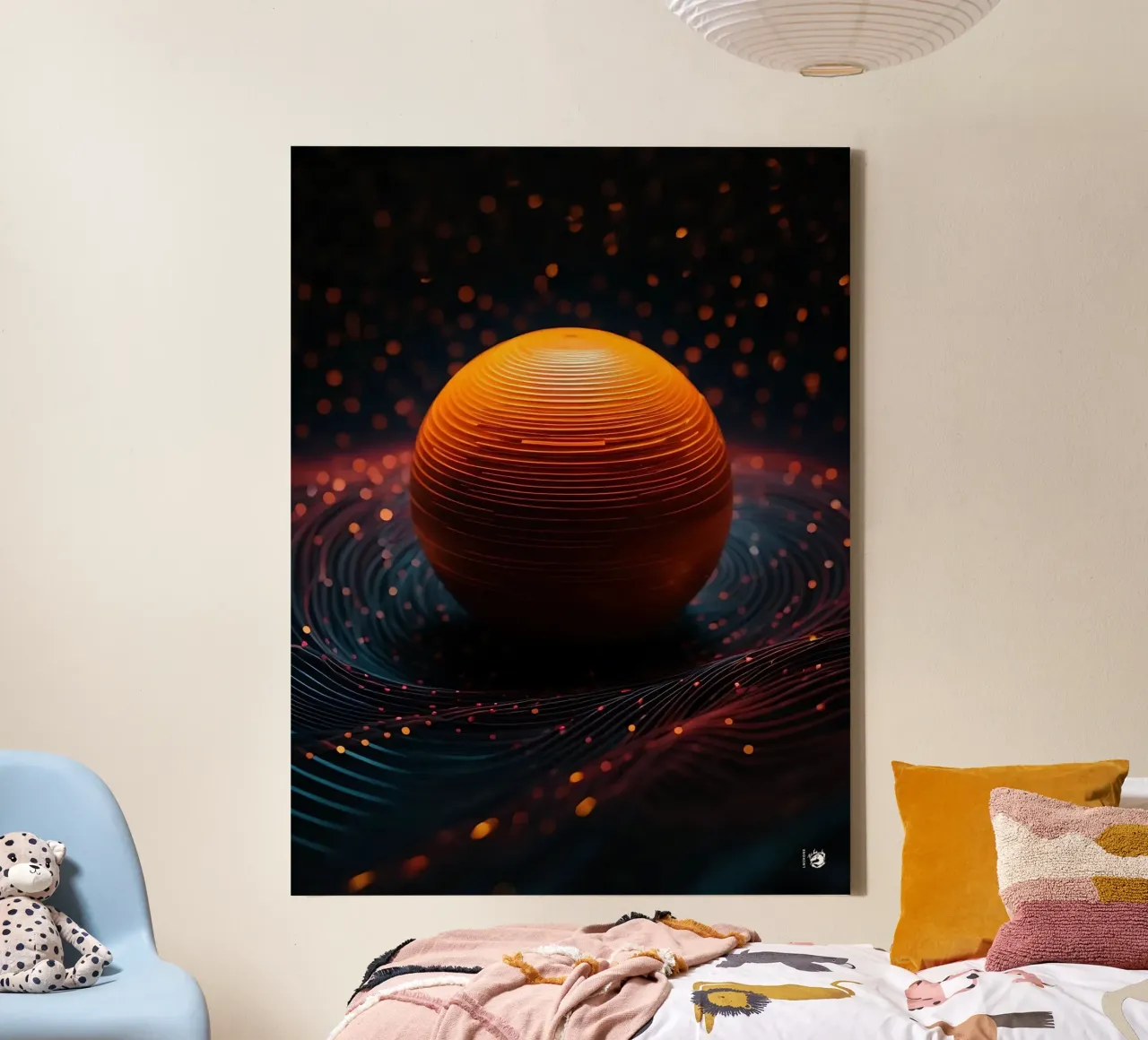 Dark abstract sphere canvas by LM2KONE