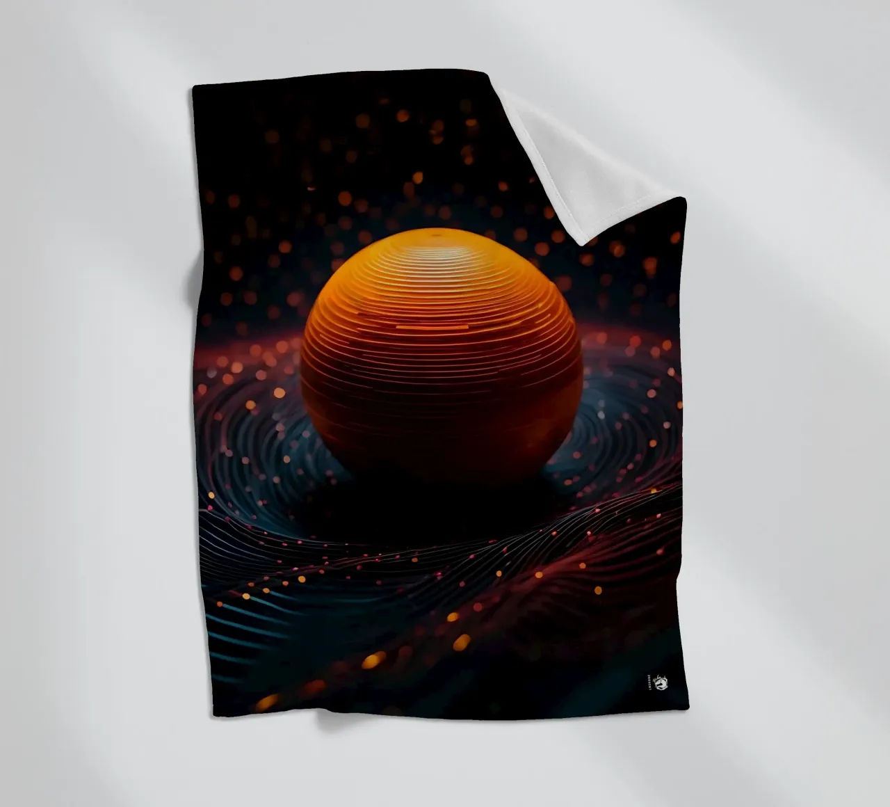 Sfera astratta scura coperta in pile da LM2KONE