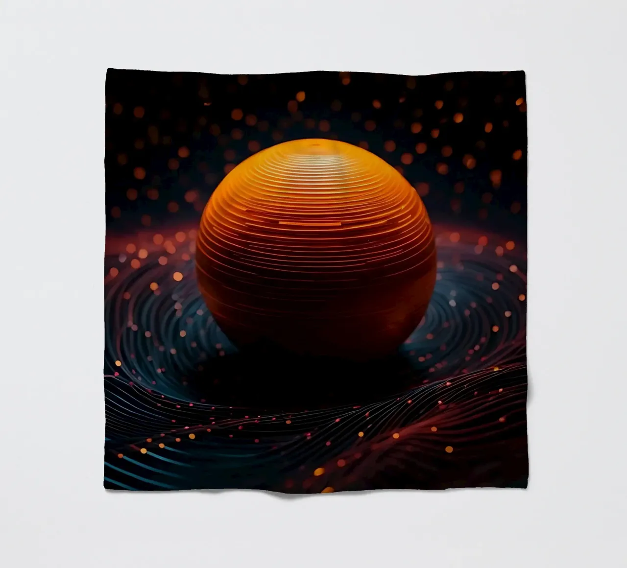 Sfera astratta scura coperta in pile da LM2KONE