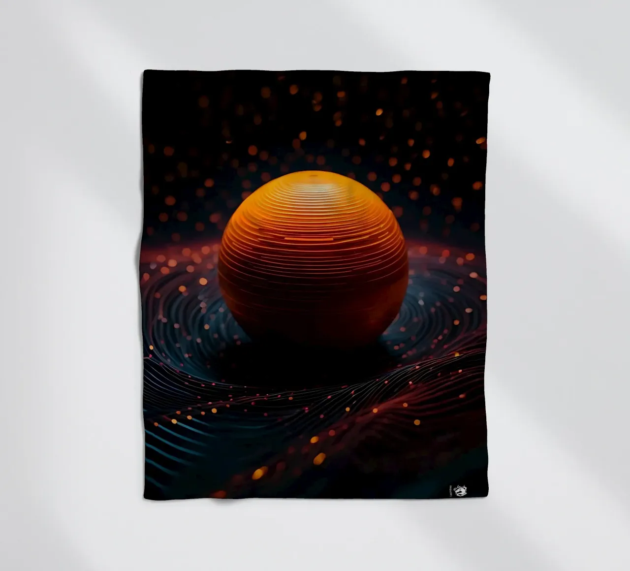 Sfera astratta scura coperta in pile da LM2KONE