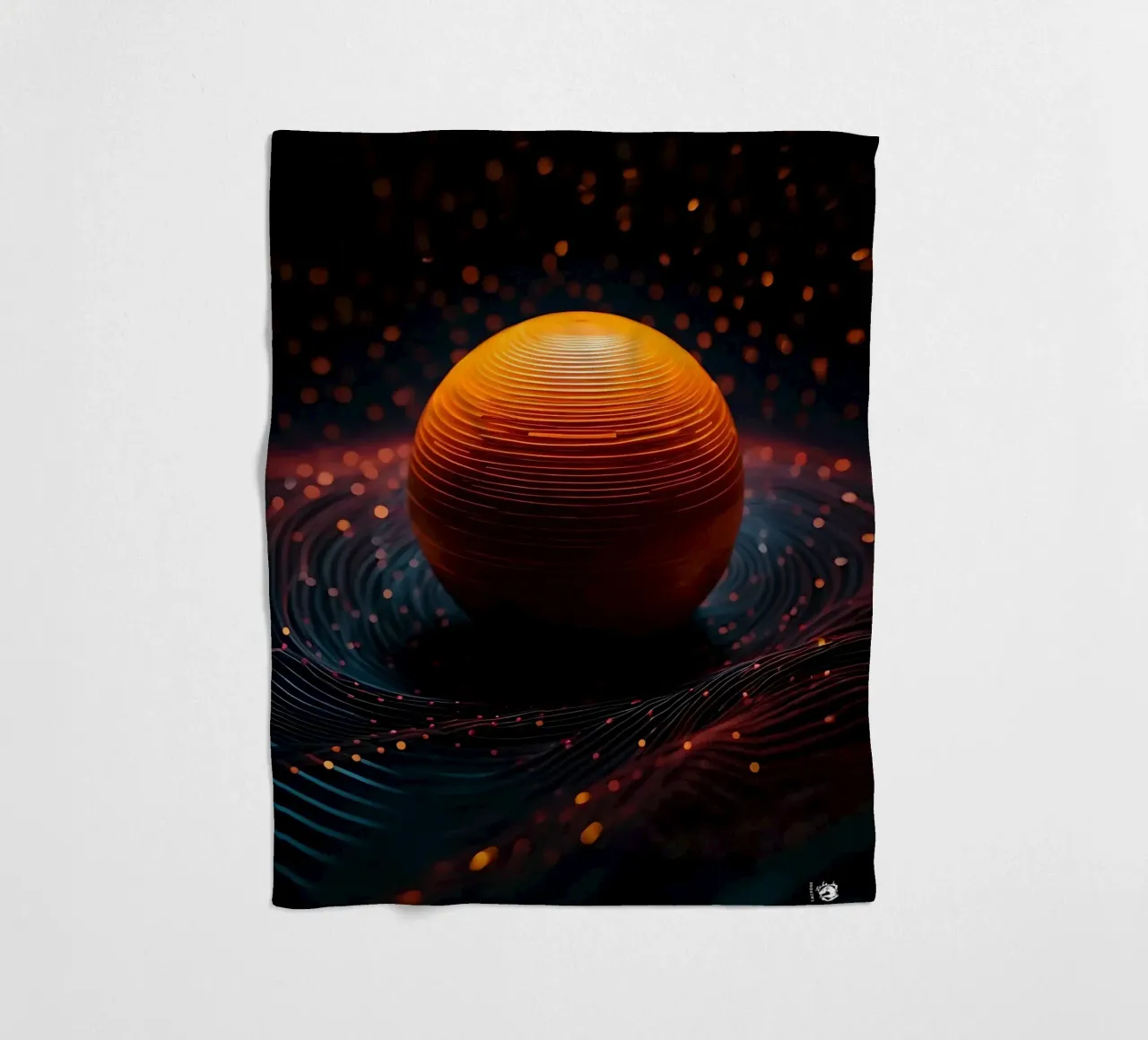 Sfera astratta scura coperta in pile da LM2KONE