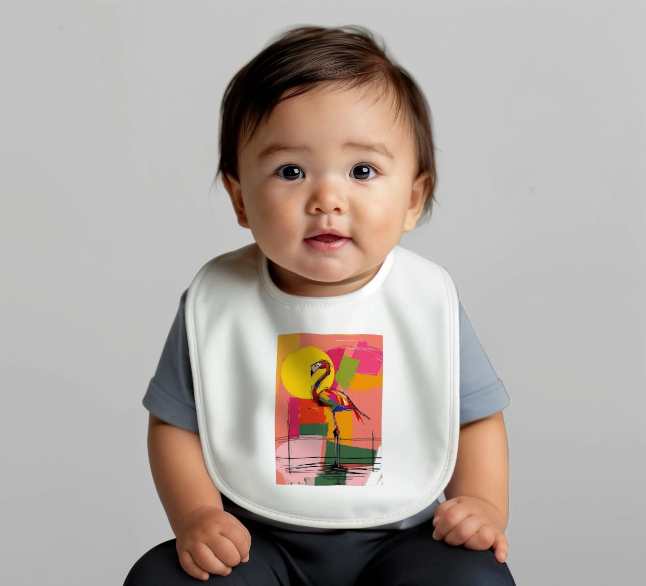 Flamingo Pop Artr Babylätzchen von Caeson
