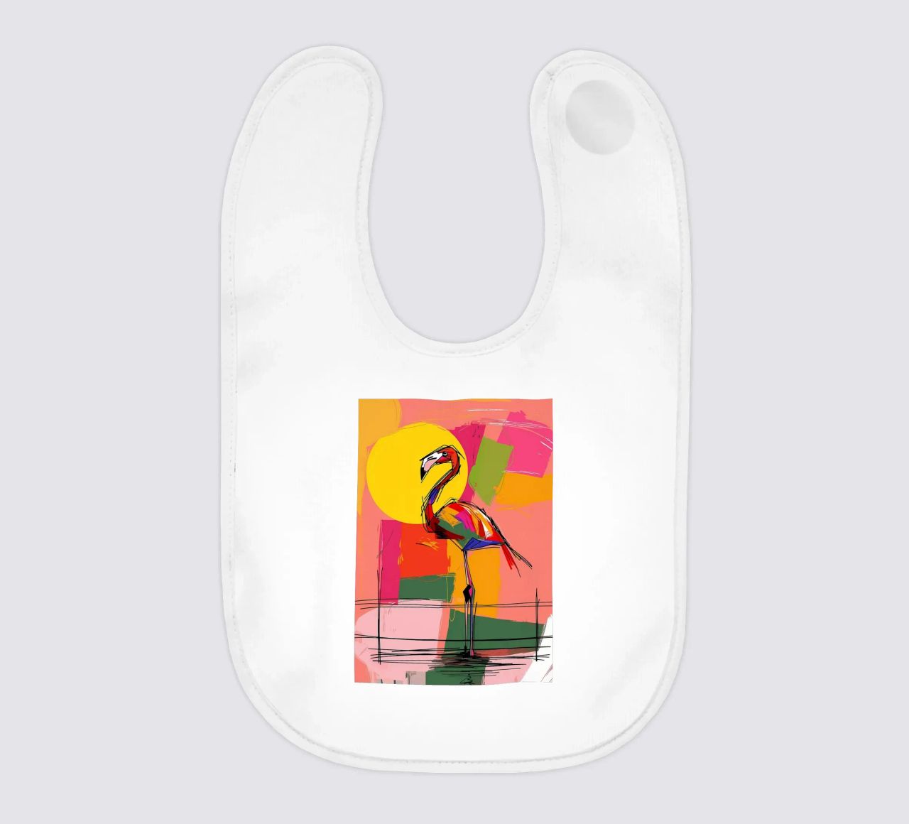 Flamingo Pop Artr Babylätzchen von Caeson