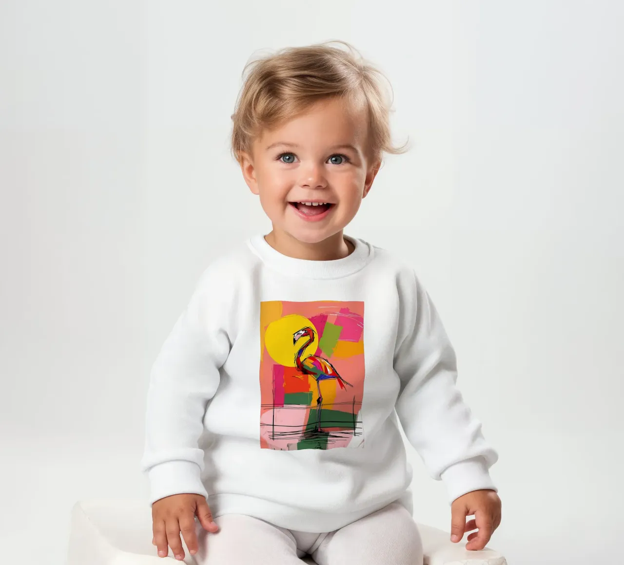 Flamingo Pop Artr baby sweatshirt van Caeson