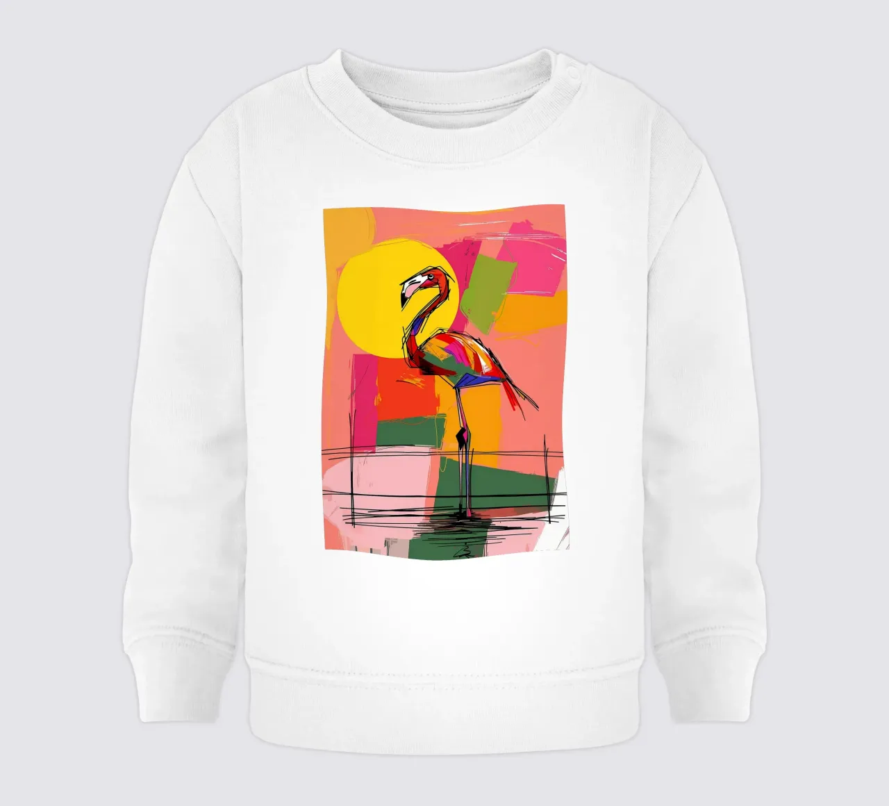 Flamingo Pop Artr baby sweatshirt van Caeson