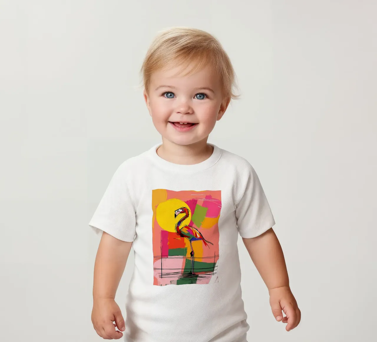 Flamingo Pop Artr maglietta neonato da Caeson
