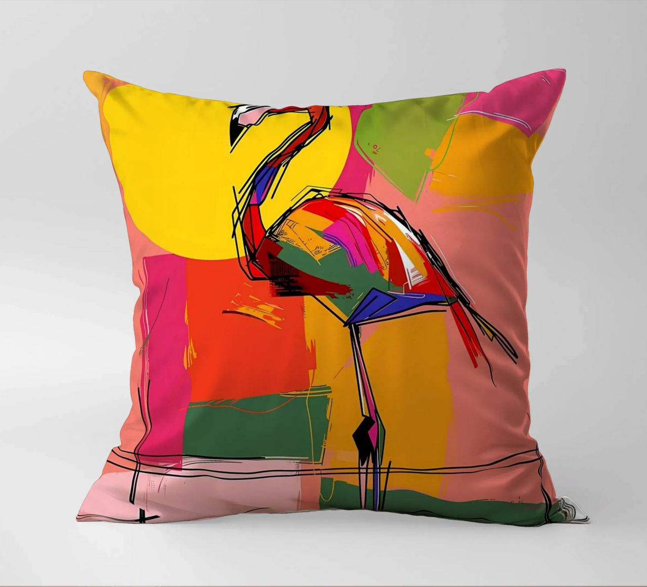 Flamingo Pop Artr cuscino da Caeson
