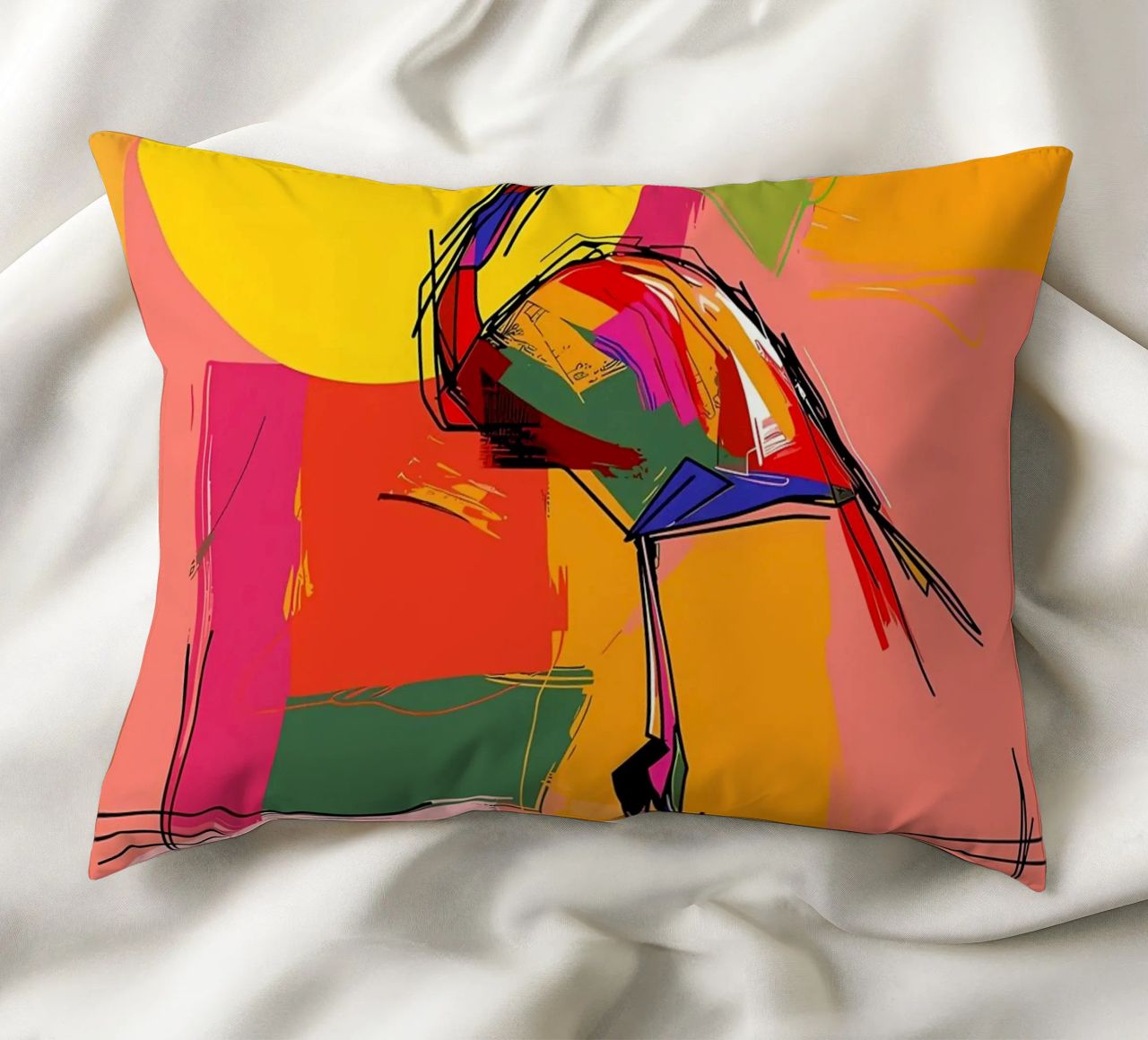 Flamingo Pop Artr cuscino da Caeson