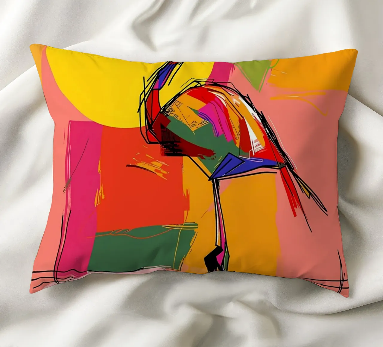 Flamingo Pop Artr cojín de Caeson