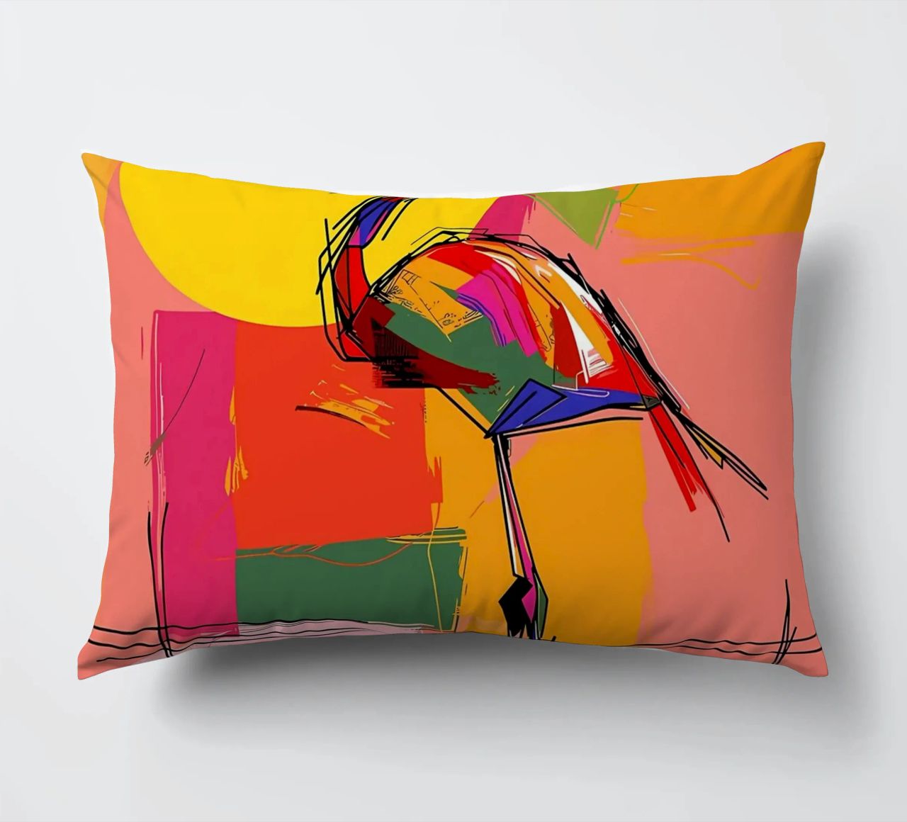 Flamingo Pop Artr cuscino da Caeson