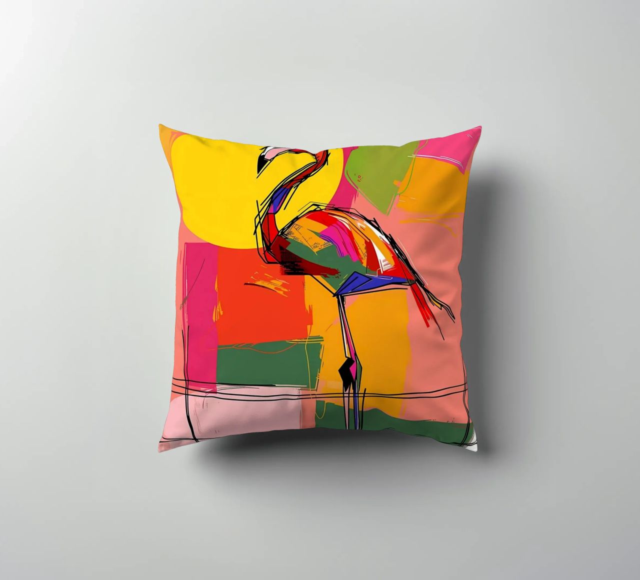 Flamingo Pop Artr cuscino da Caeson