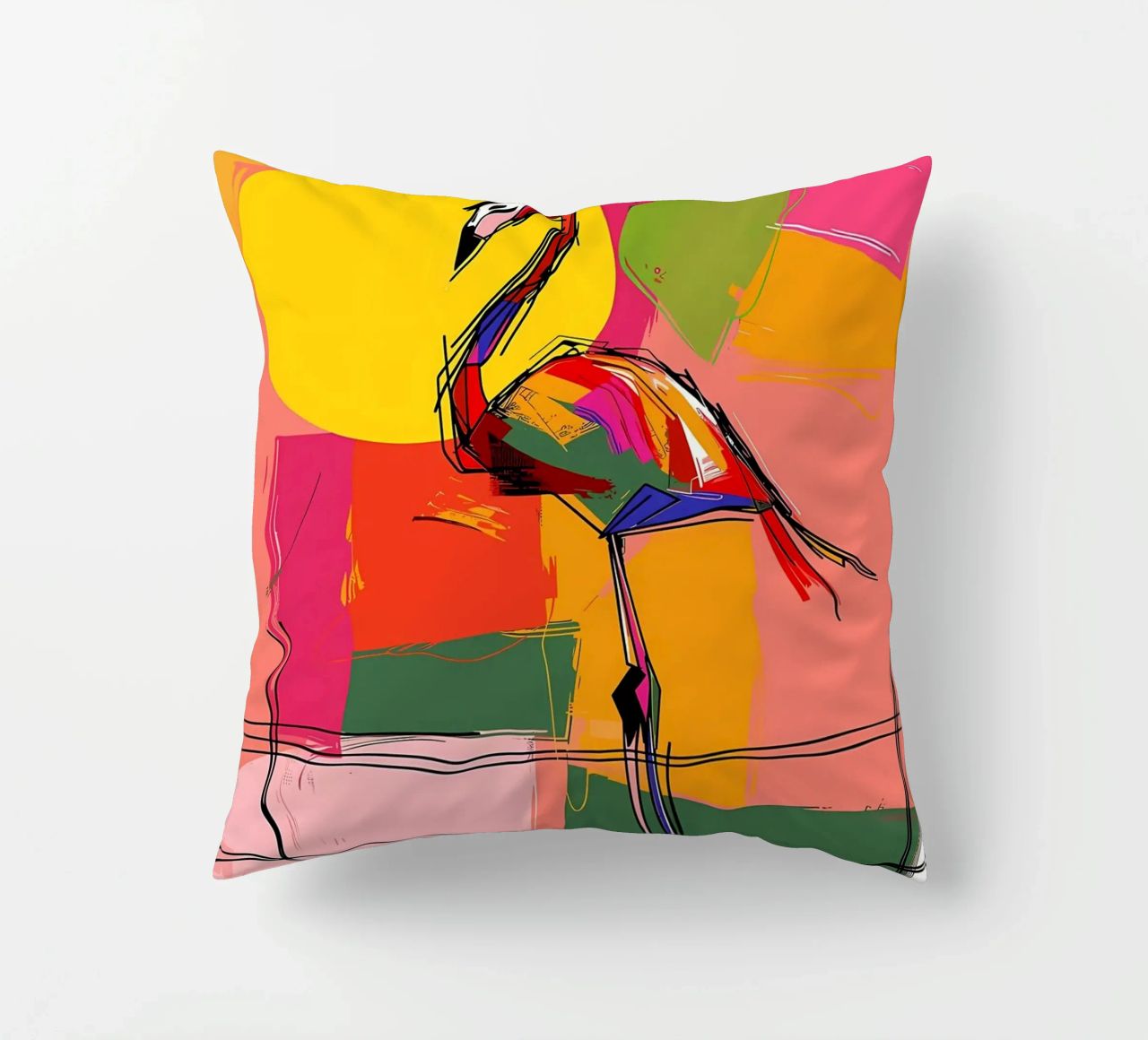 Flamingo Pop Artr cuscino da Caeson