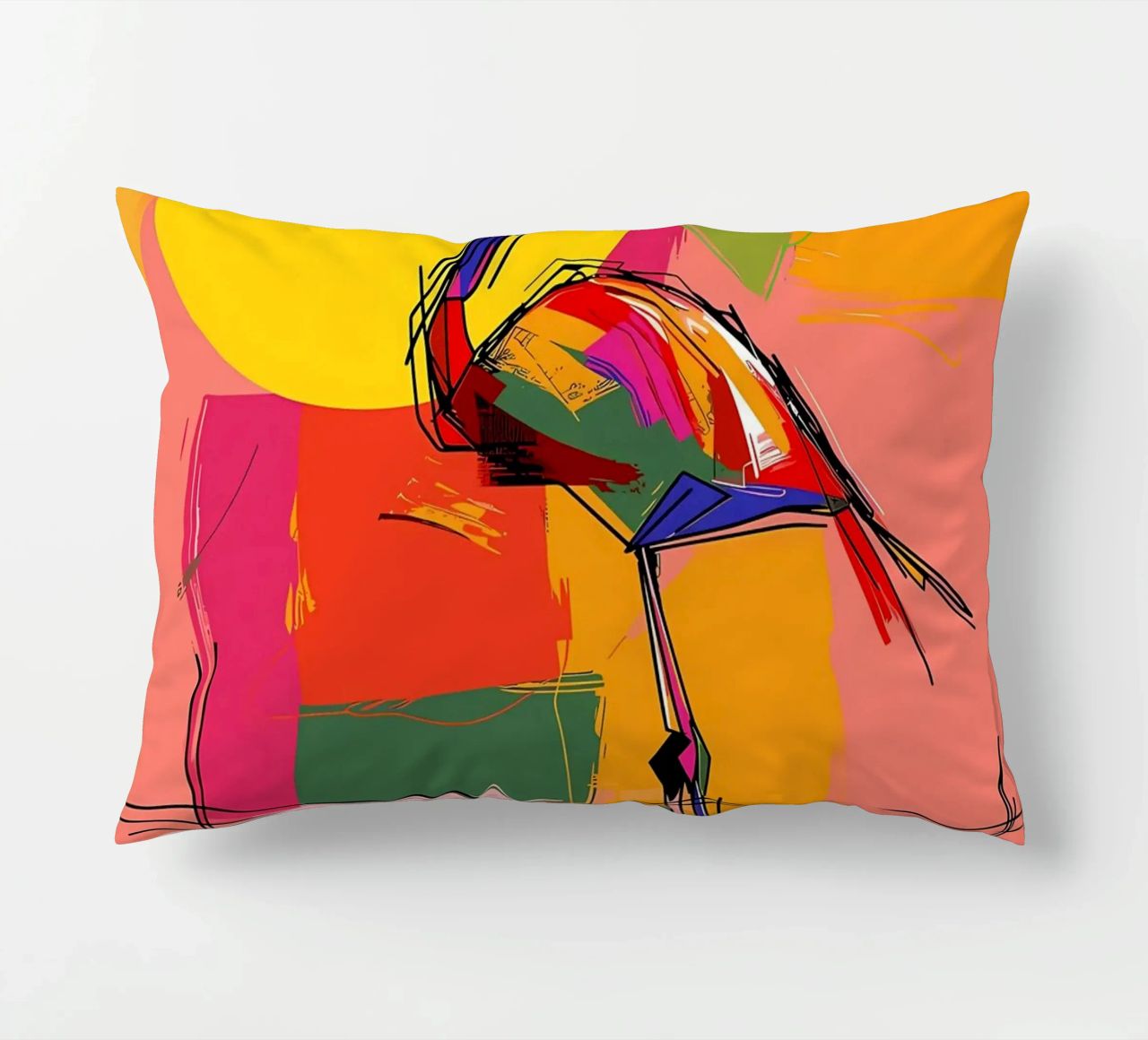 Flamingo Pop Artr cuscino da Caeson
