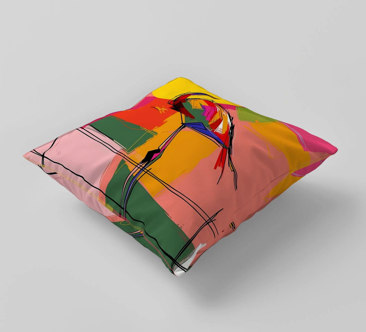 Flamingo Pop Artr cuscino da Caeson