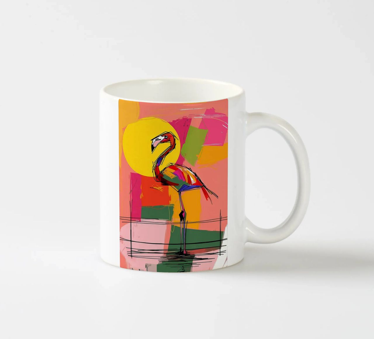 Flamingo Pop Artr tazza in ceramica da Caeson
