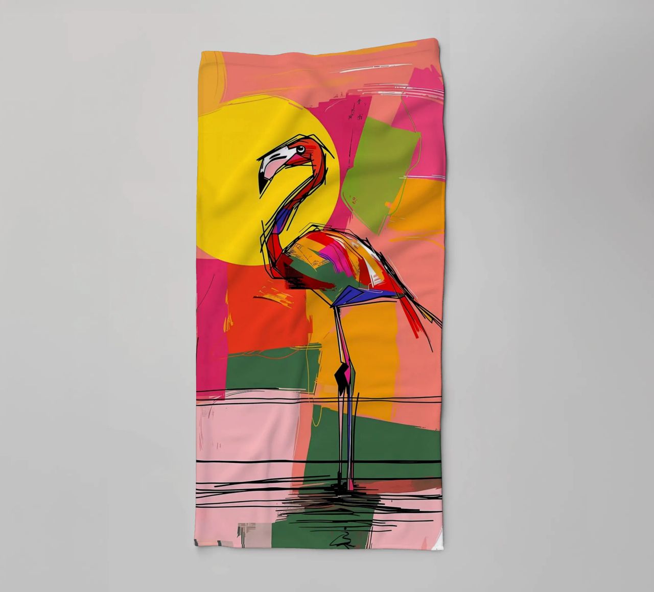 Flamingo Pop Artr Handtuch von Caeson