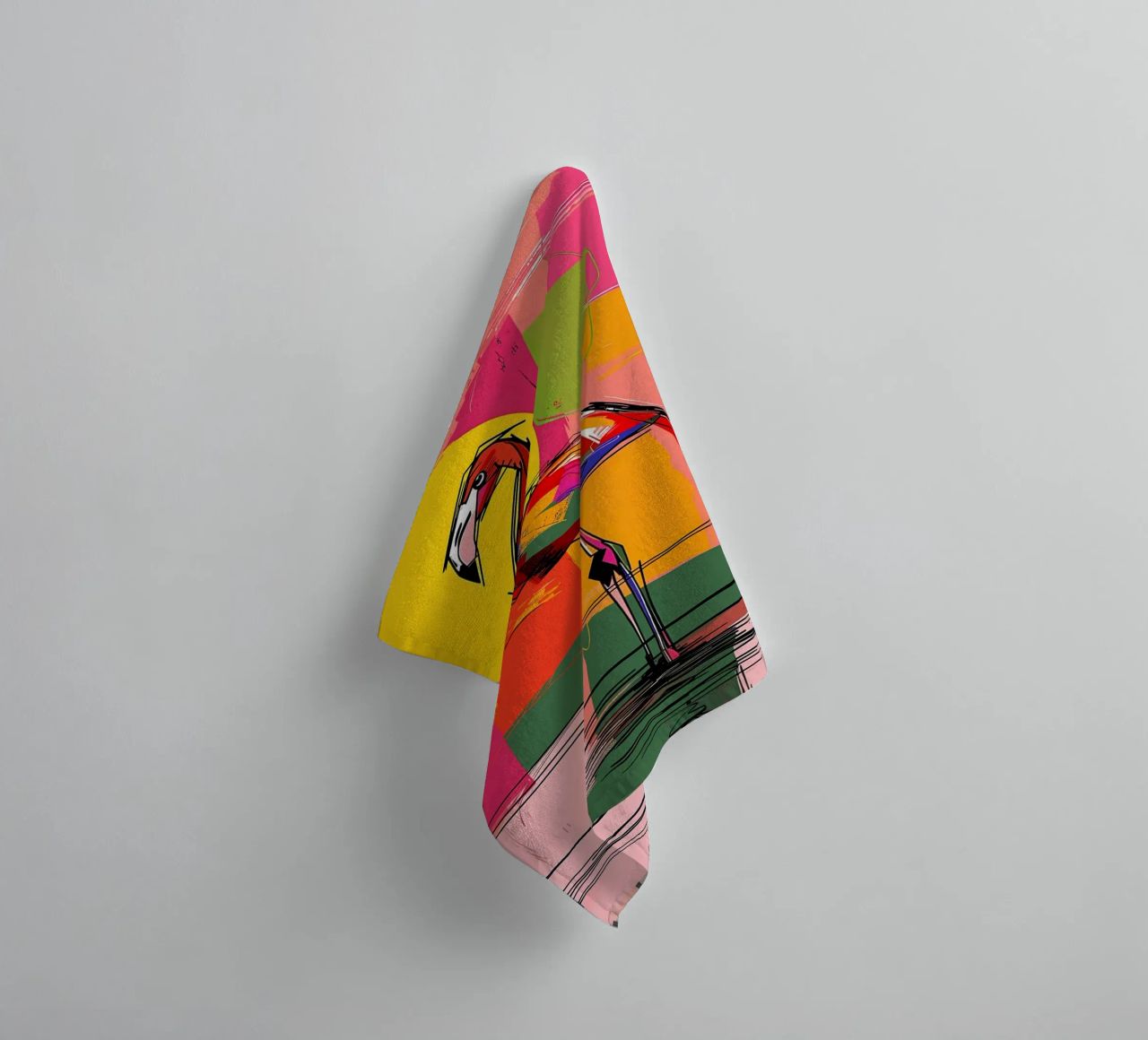 Flamingo Pop Artr Handtuch von Caeson