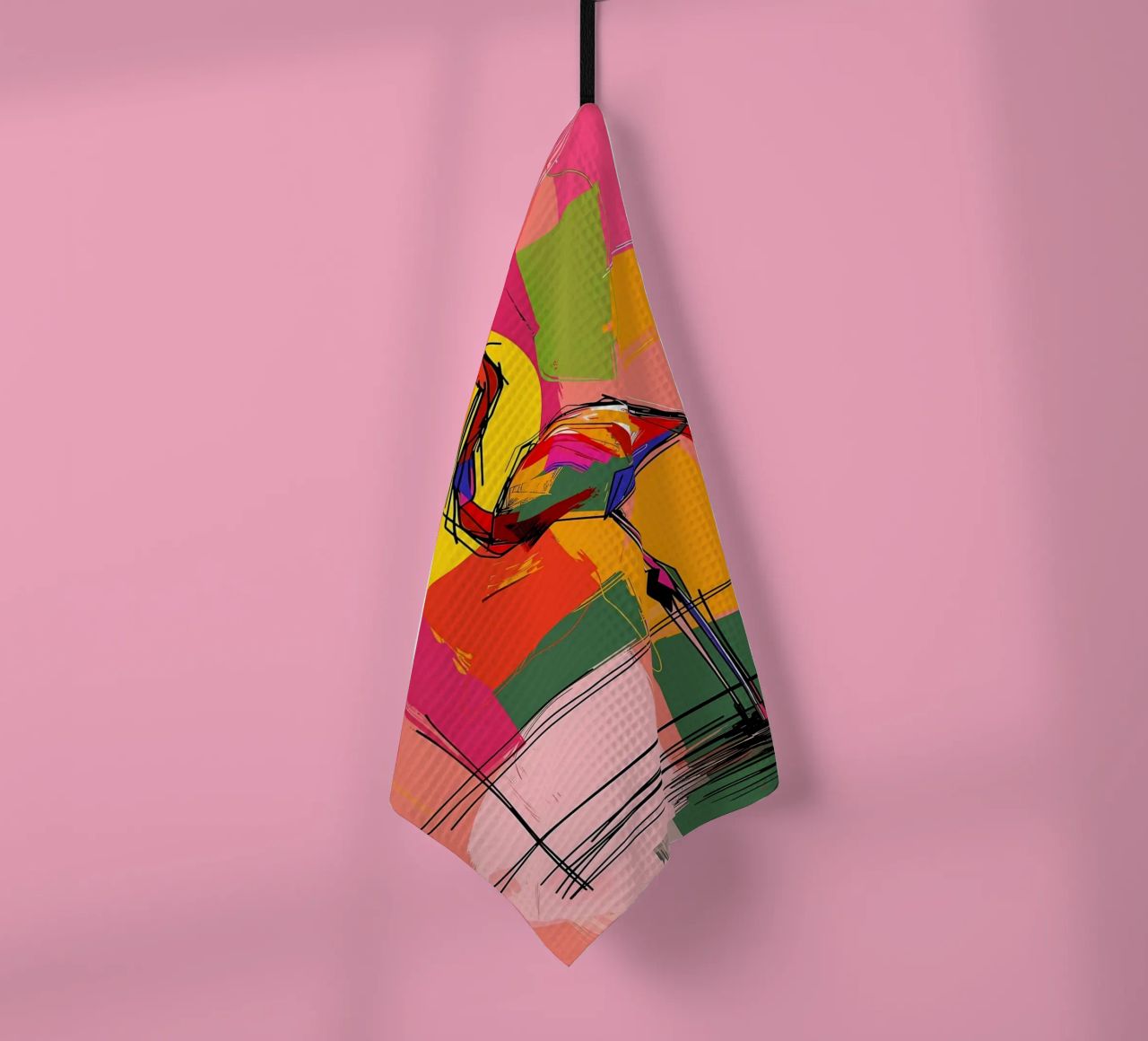 Flamingo Pop Artr Geschirrtuch von Caeson