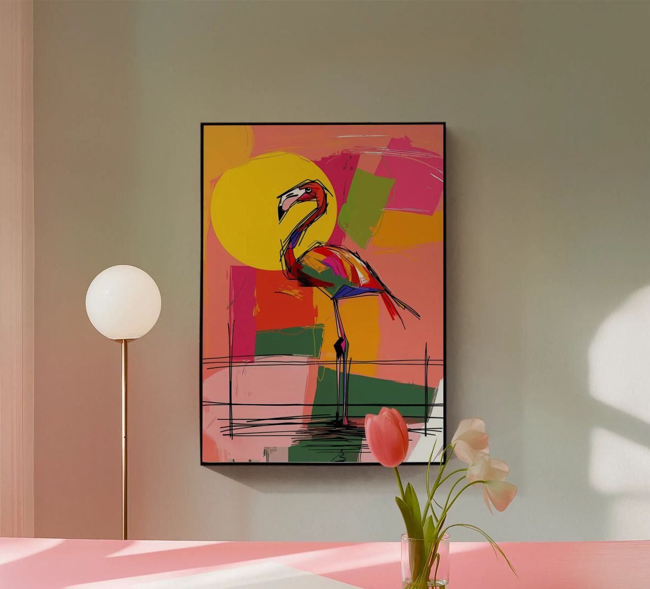Flamingo Pop Artr plexiglass da Caeson