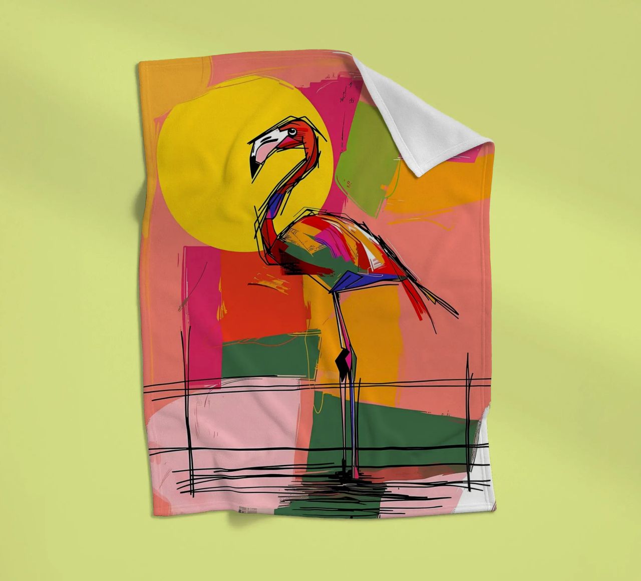 Flamingo Pop Artr Fleecedecke von Caeson