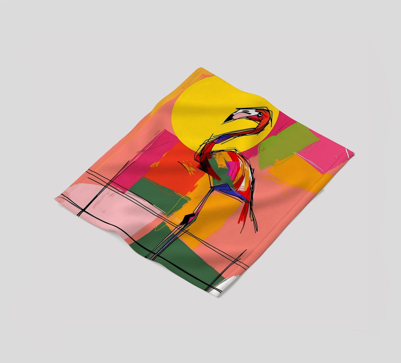 Flamingo Pop Artr Fleecedecke von Caeson