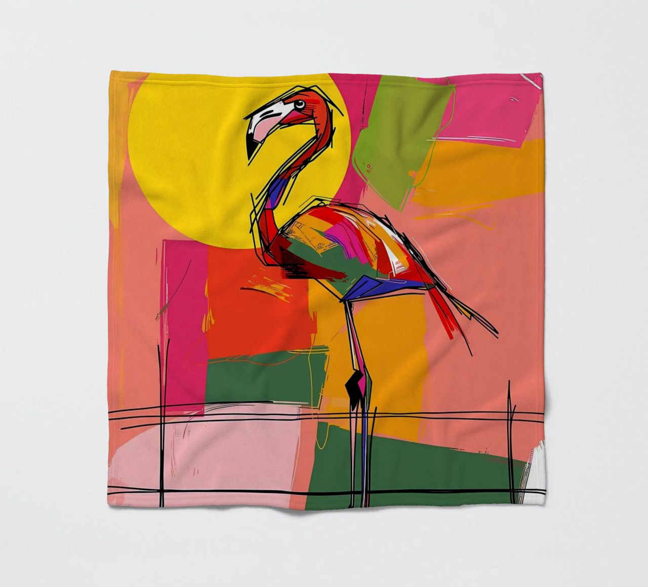 Flamingo Pop Artr Fleecedecke von Caeson