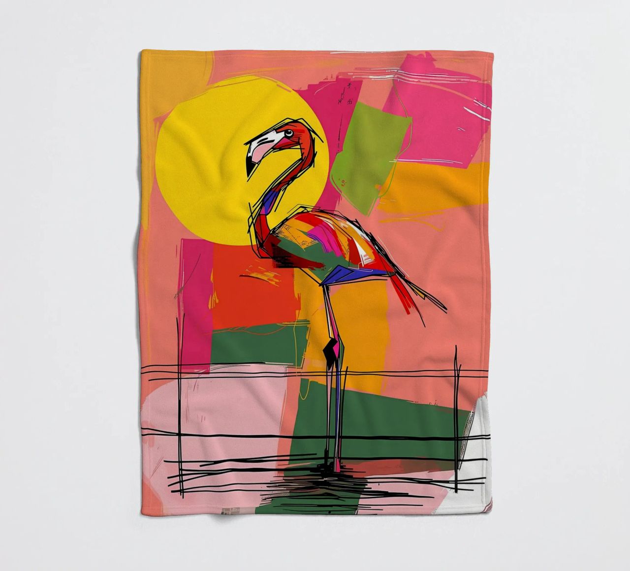 Flamingo Pop Artr Fleecedecke von Caeson