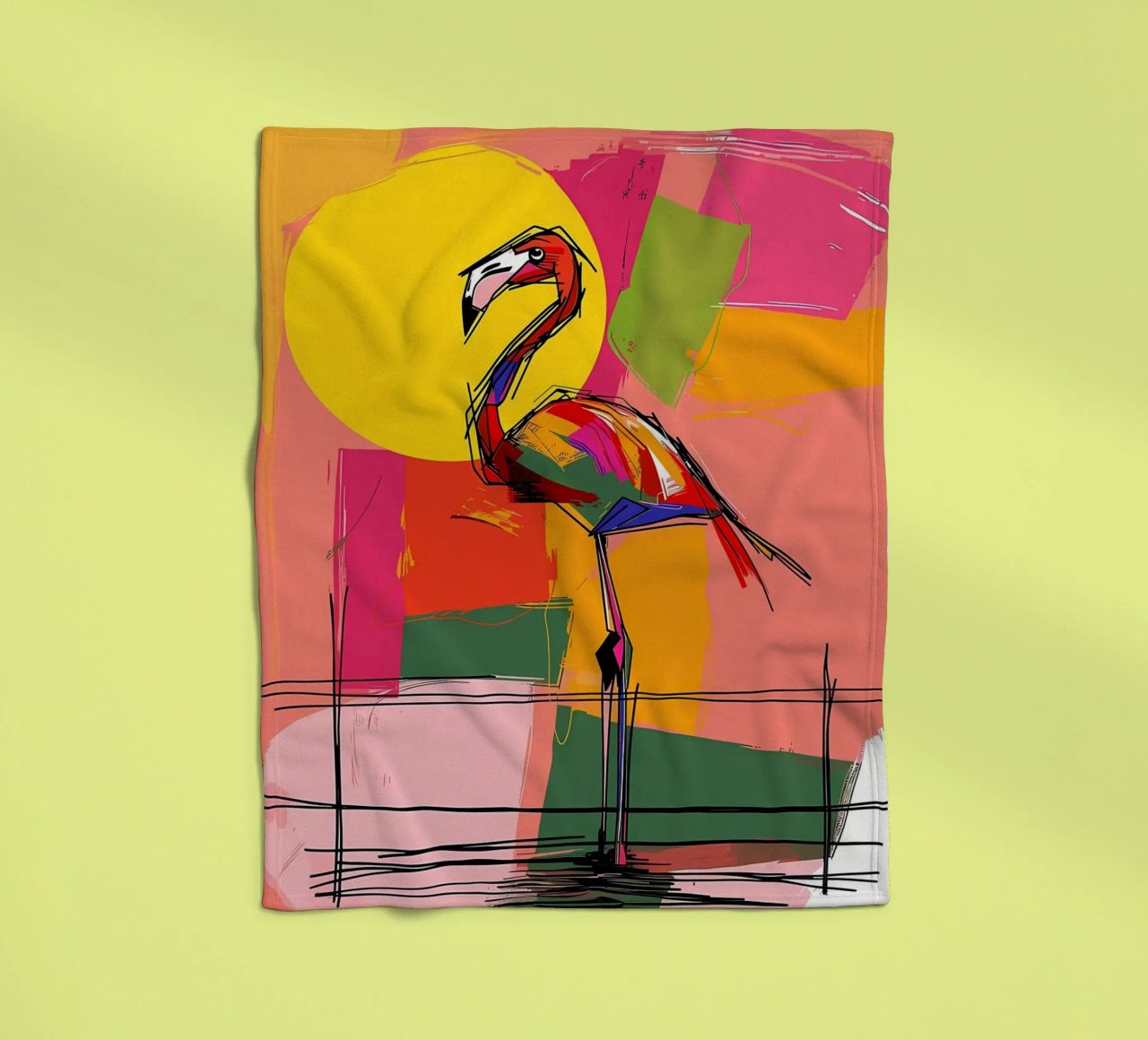 Flamingo Pop Artr Fleecedecke von Caeson