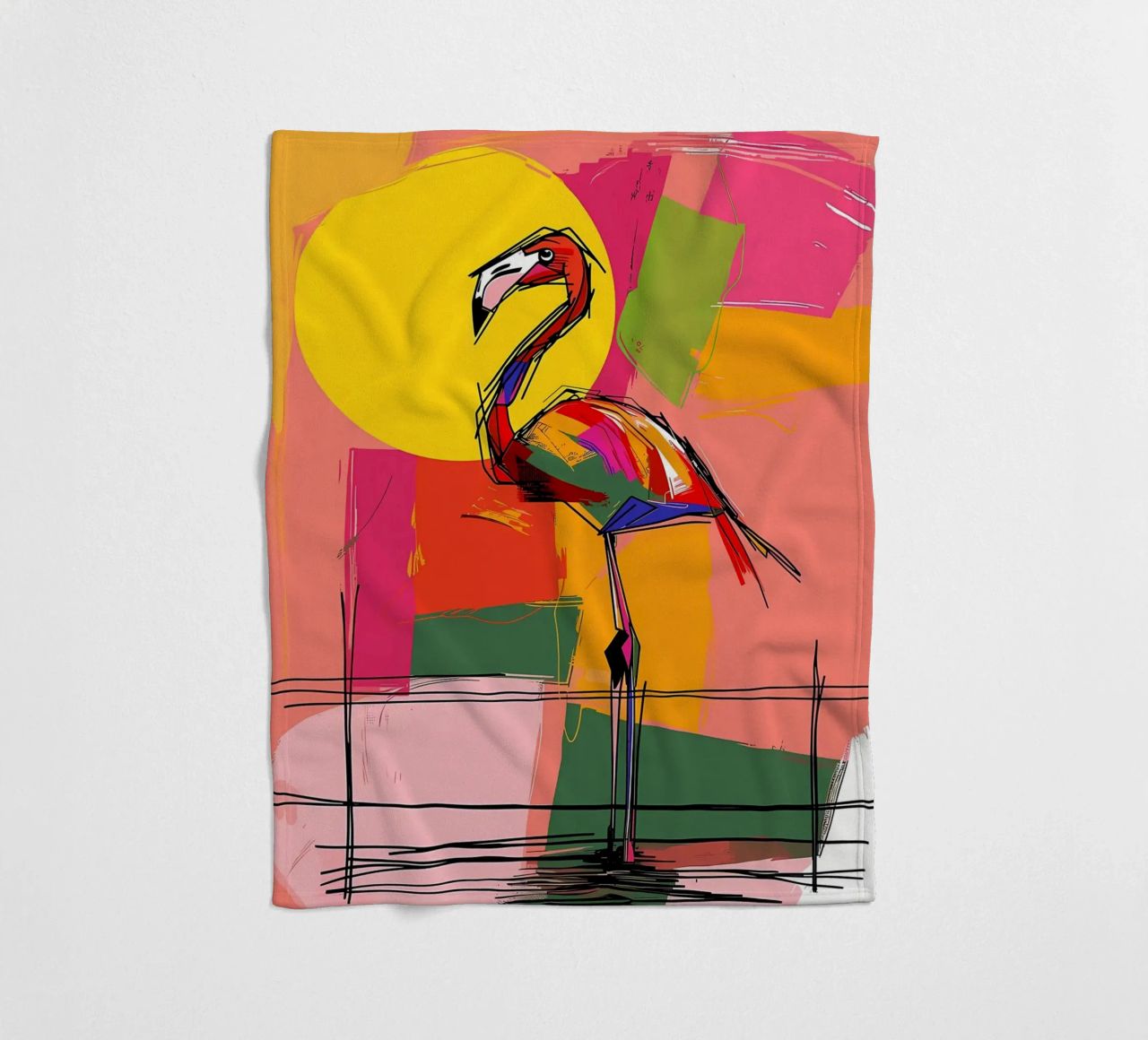 Flamingo Pop Artr Fleecedecke von Caeson