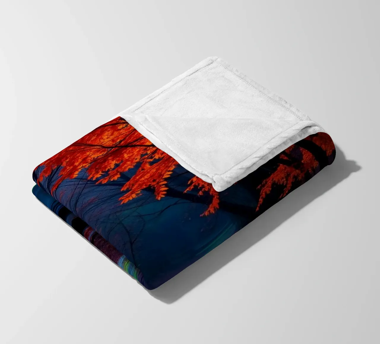 Superbe paysage d'automne avec des feuilles d'un rouge éclatant plaid polaire de DesignDoodle