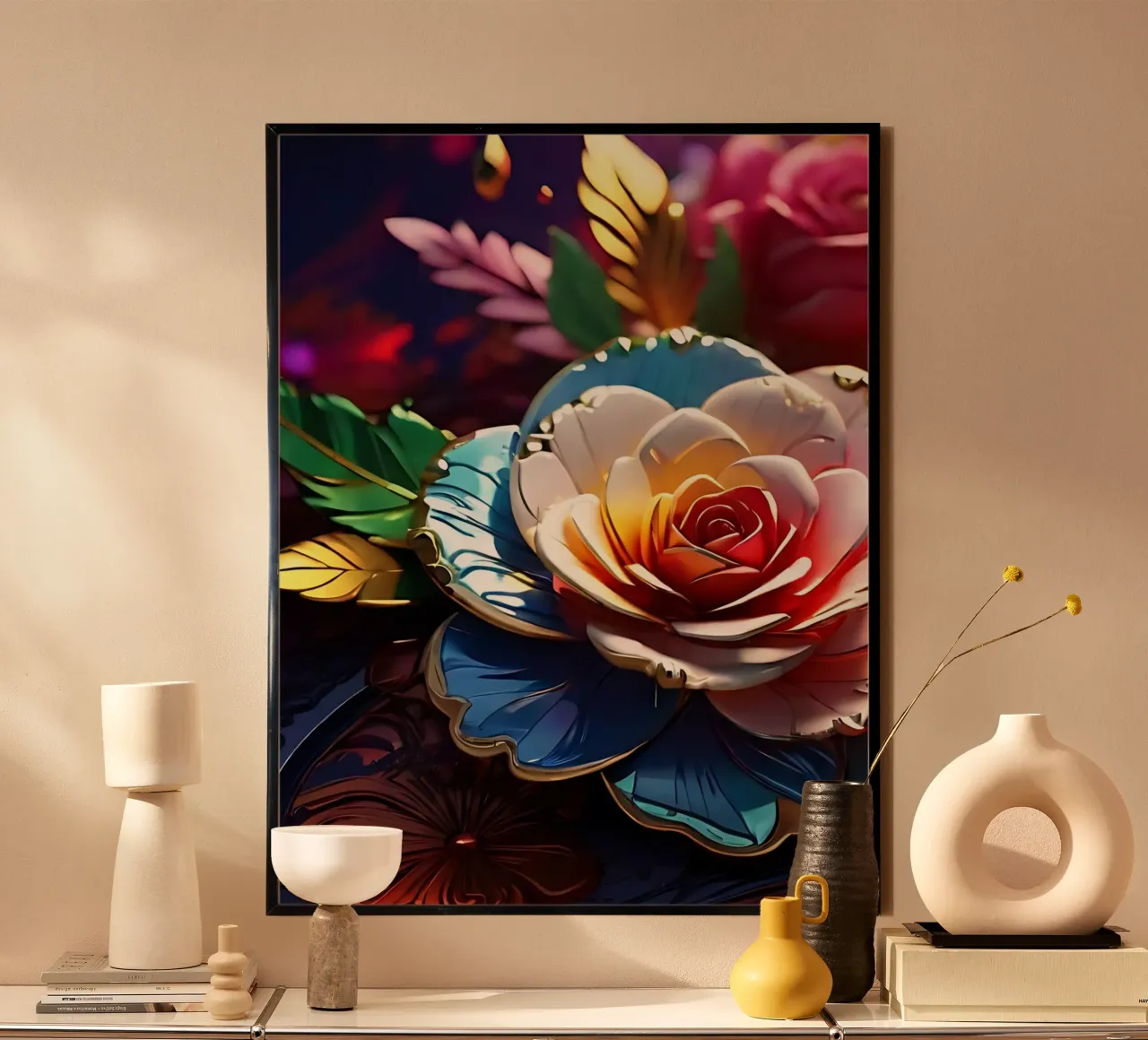 Fiori moderni e futuristici carta hahnemühle da LM2KONE