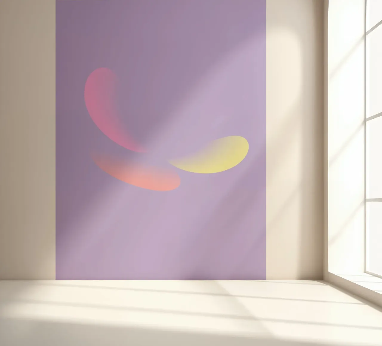 Abstract pattern in purple, yellow and pink photo wallpaper by Something for you